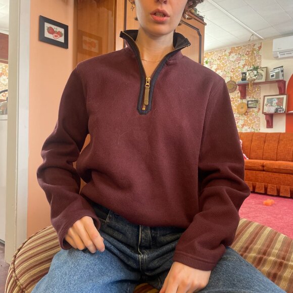 Mountian warehouse burgundy quarter zip pullover sweater! - Picture 6 of 15